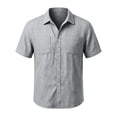 thumbnail image 5 of Mifsaly Boys Button Down Shirts Kids Short Sleeve Collared Blouses Lightweight Relaxed Fit Summer Beach Camp Tops, 5 of 6