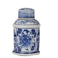 thumbnail image 3 of A&B Home Set of 2 Blue and White Chinoiserie Porcelain Lidded Jar, 3 of 11