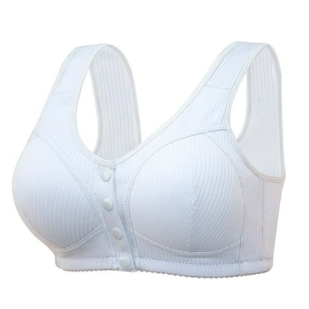 Plus Size Bras for Women Wireless Bralette Push-up Breathable Bra Front Button Closure Lingerie Everyday Underwear