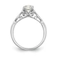 thumbnail image 2 of 14K White Gold Ring Band Engagement Semi Mount center Stone Mounting Round Diamond, Size 8, 2 of 7