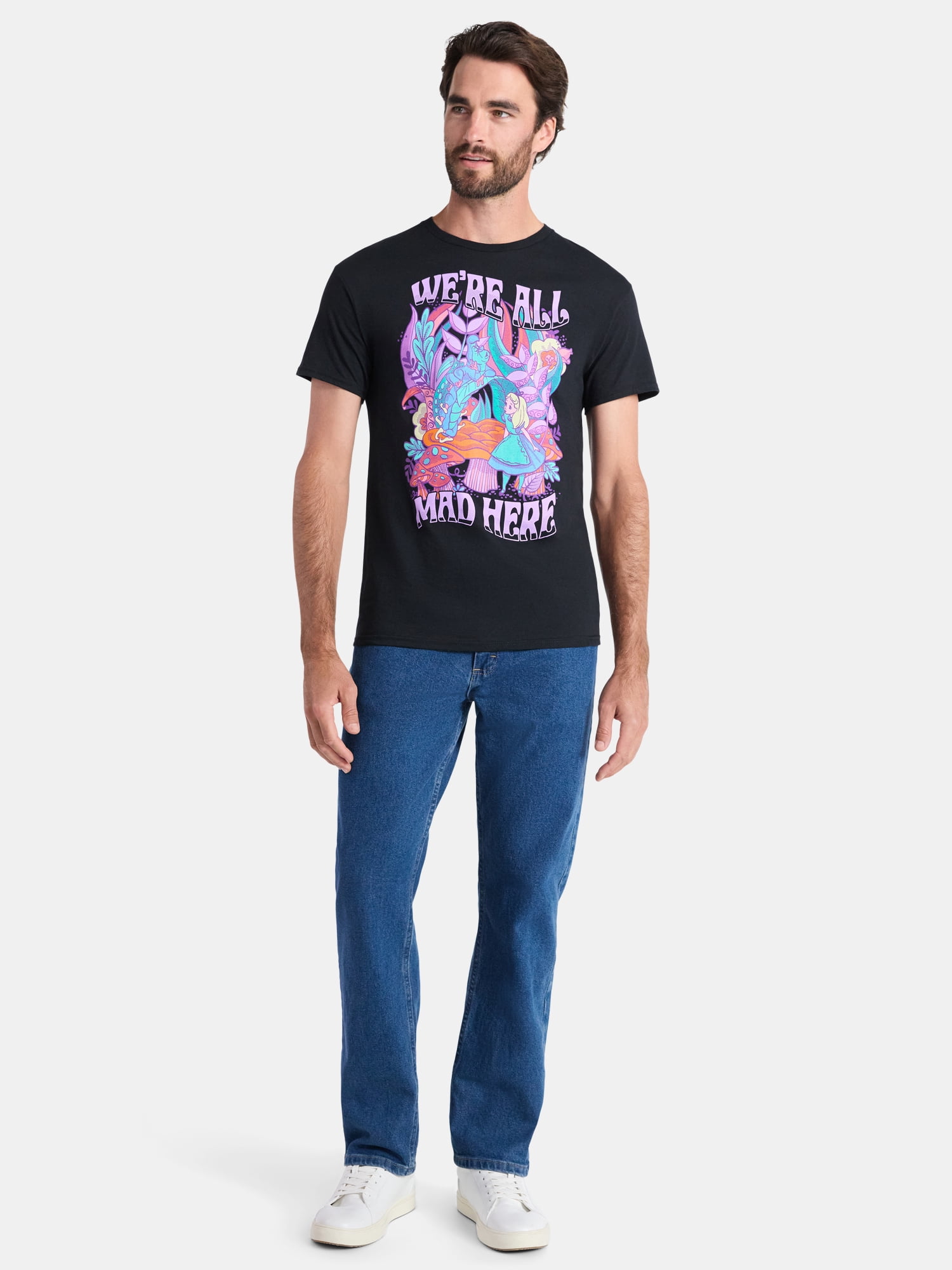 Alice in Wonderland, Men's & Big Men's Graphic Tee, All Mad Here, Sizes S-3XL