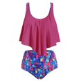 thumbnail image 1 of Gifts For Women Push-Up Padded Plus Size Overlay Print Bikini Swimsuit, 1 of 6
