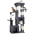 thumbnail image 1 of Cat Tree for Large Cats - 61" Heavy-Duty Multi-Level Tower with 2 Condos & Scratching Posts, Extra-Large Perch for Maine Coons, Dark Gray Activity Center, 1 of 8