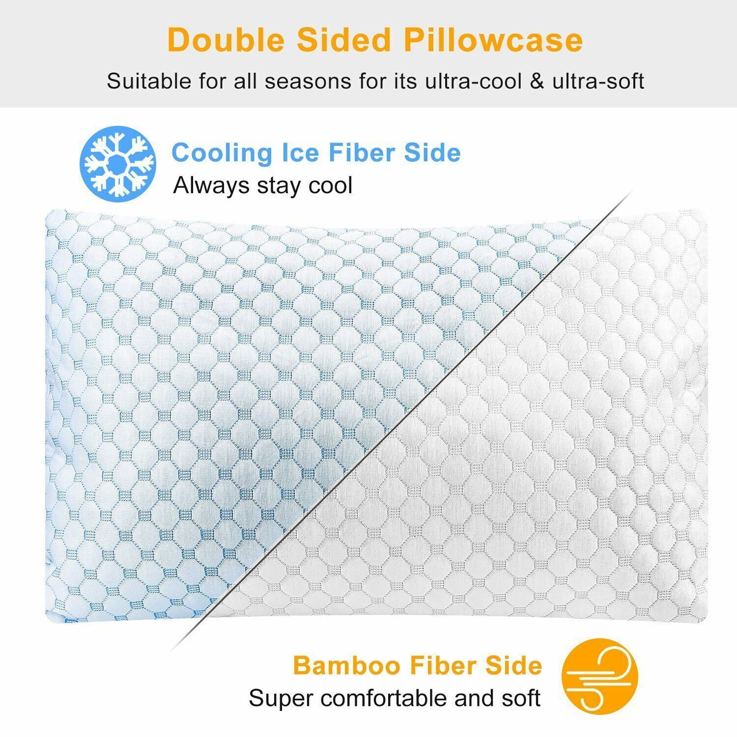 OSBED Shredded Memory Foam Pillows King Size Set of 2, Cooling Pillows for  Sleep