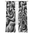 thumbnail image 2 of Abstract Distortion Texture Sheer Curtains 96 Inches Long 2 Panels Grey Black Line Fluid Art Light Filtering Semi Sheer Window Curtains Drapes for Bedroom Living Room 52"x96", 2 of 7