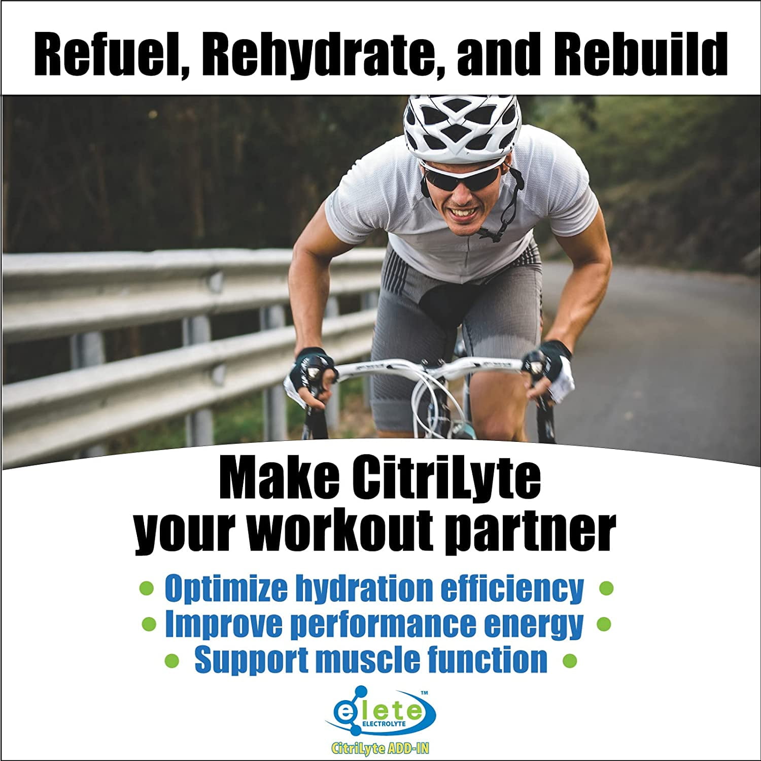 elete CitriLyte Electrolyte Add-in Hydration Drops | Sodium Magnesium Potassium Trace Minerals | Slight Lemon Flavor | Cramp Relief | Transform Any Drink into a Sports Drink, 18.6oz Refill Size