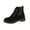 Black, variant on Women's Lace Up Combat Ankle Booties, Faux Suede Low Block Heel Western Boots, Rivet Decor Farm Outdoor Daily Casual Booties Black