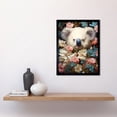 thumbnail image 2 of Elegant White Koala Bear Nestled in White Blue and Pink Blooming Flowers Floral Oil Painting Art Print Framed Poster Wall Decor 12x16 inch, 2 of 5