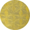 thumbnail image 1 of Ahgly Company Indoor Round Solid Yellow Modern Area Rugs, 5' Round, 1 of 4