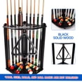 thumbnail image 6 of GSE Games & Sports Expert Corner Style Floor Stand Billiard Pool Cue Rack with Score Counters. Holds 10 Cue Sticks, 2 Ball Racks,16 Pool Balls - Black, 6 of 8
