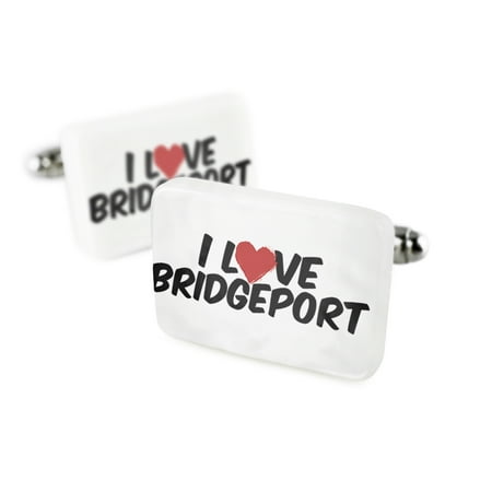 Cufflinks I Love BridgeportPorcelain Ceramic NEONBLOND