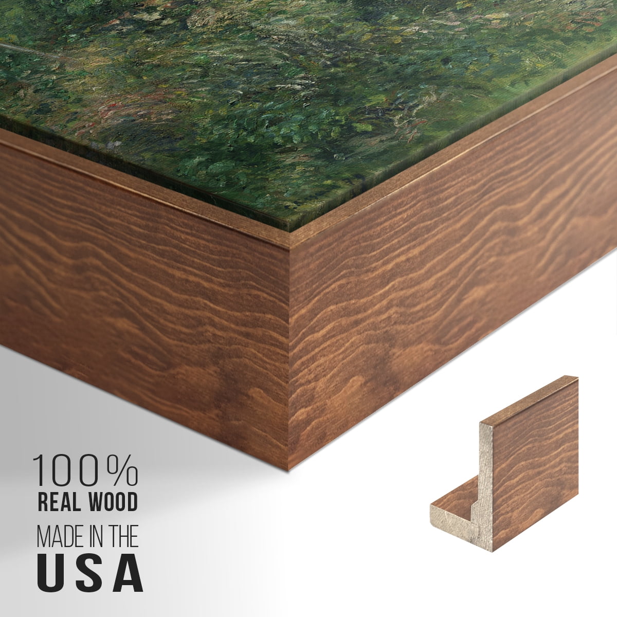 Vintage Landscape-XXX By Wexford Home Framed in Walnut Wood Gallery Wrapped Canvas 17 in. x 25 in.