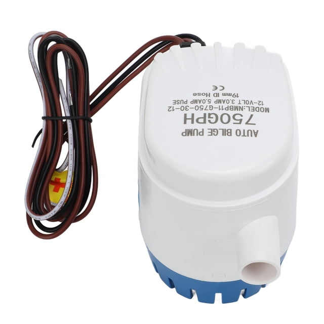 Bomba de Sentina Eléctrica, Bomba de Agua Blige Blige Alta Eficiencia 750gph Sumergible Autico 12 V Buen Sellado Para Bote Para Vehículos Recreatros para Caravana