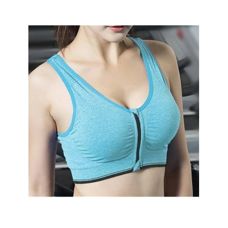 LELINTA Women's Front Zipper Closure Sports Bra with Removable Cups High Support Workout Sports Bra Size (Best Sports Bra For G Cup)