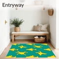 thumbnail image 3 of ODIKA 3'x5' Machine Washable Non-Slip Area Rug, Whimsical Fir Tree Yoga Stance Half Circle Floor Covering Namaste High Traffic Rug with Pad, Yellow, 612628, 3 of 8