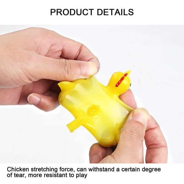 Jinsinto 16 Pack Ornement Fronde de Poulet en Caoutchouc Poulet Flick Poulet Volant Poulet Doigts Extensible Drôle Noël, Jour de Pâques Poussins Fête Activité pour les Enfants (Jaune