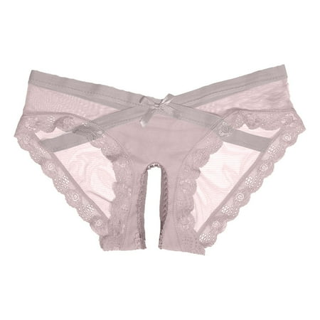 Crotchless Panty for Women Funny Thongs Grey Panties Women Lace Panties