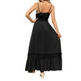 thumbnail image 5 of Liacowi Women Loose Dress V Neck Sleeveless Casual A-Line Dresses Lace Long Dress Flowy Sundress, 5 of 6