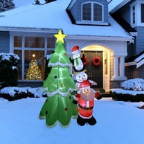 Northlight LED Lighted Inflatable Christmas Tree with Santa and Friends Outdoor Decoration - 8.25'