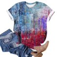 thumbnail image 5 of ICHUANYI Women's Short Sleeves Crew Neck T Shirt Fashion Summer Floral Print Regular Tops, 5 of 5