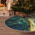 thumbnail image 5 of Daiia Turquoise Golden Swirl Drawing Merry Christmas Tree Skirt , Xmas Large Lace-up Tree Skirt, Santa Snowflakes Rustic Home Decorations New Year Party Farmhouse Decor-36", 5 of 6