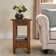 thumbnail image 5 of Leick Home 10906 Slatestone One Drawer Side Table with Slate Tile, Rustic Oak, 5 of 18