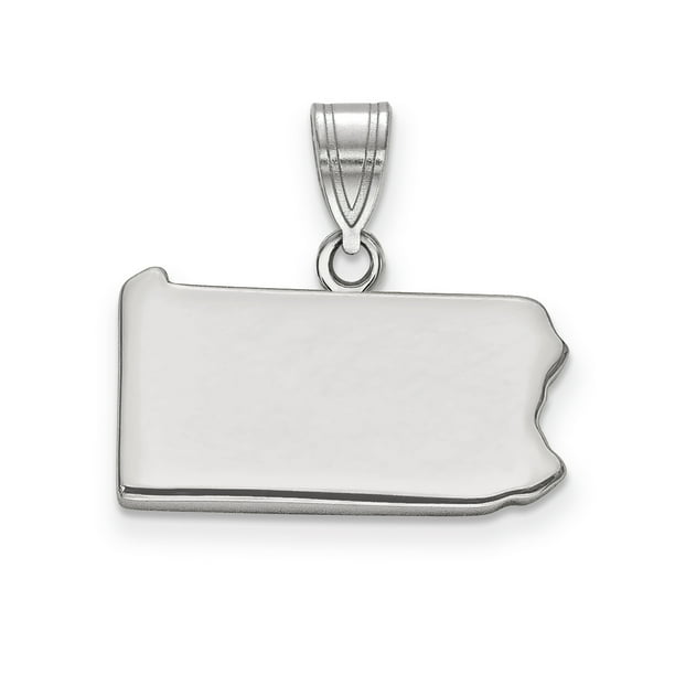 925 Sterling Silver PA State Shaped pendant Bail Seulement