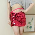 thumbnail image 2 of RUTAYY Women Sequin Skirt Sparkly Lace Up Waist Adjustable Mini Party Sequin Skirt Solid Color Casual Travel Skirts, 2 of 8