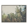 thumbnail image 3 of Kate and Laurel Sylvie A Desert Prickly Pear Cactus Framed Canvas Wall Art by Laura Evans, 23x33 Gray, Desert Botanical Cactus Art for Wall, 3 of 7