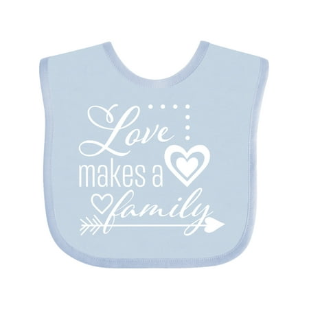 

Inktastic Love Makes a Family- hearts and arrow Gift Baby Boy or Baby Girl Bib