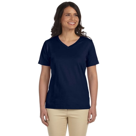 LAT L-3587 T-Shirt Women's Short Sleeve Combed Ringspun V-Neck