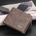 thumbnail image 3 of Cartera corta para hombre, con múltiples posiciones para tarjetas, de cuero, plegable, para monedas, horizontal, moderna, para tarjetas, 3 of 5