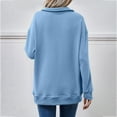 thumbnail image 4 of Women's Long Sleeve Sweatshirt No-Cap V-Neck Solid Color Outfits Basic Fall Clothes Casual Fashion Winter Clothing, 4 of 4