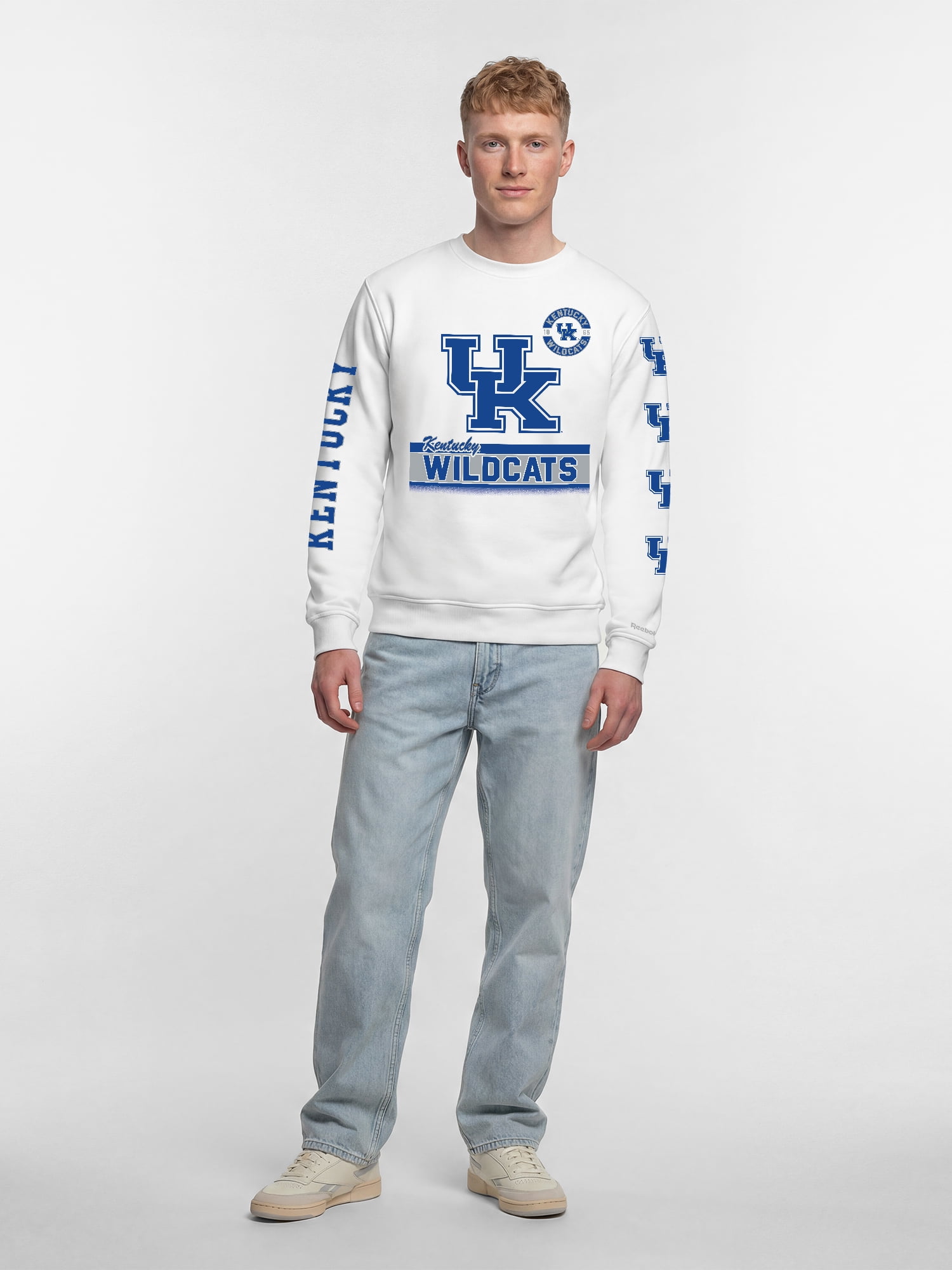 Kentucky Wildcats Reebok Mens White Crew Sweatshirt