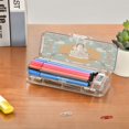 thumbnail image 7 of Plastic Pencil Box Large Capacity Pencil Boxes Clear Boxes with Snap-Tight Lid Stylish Office Supplies Storage Organizer Box Cow Skull and Moon Pattern, 7 of 7