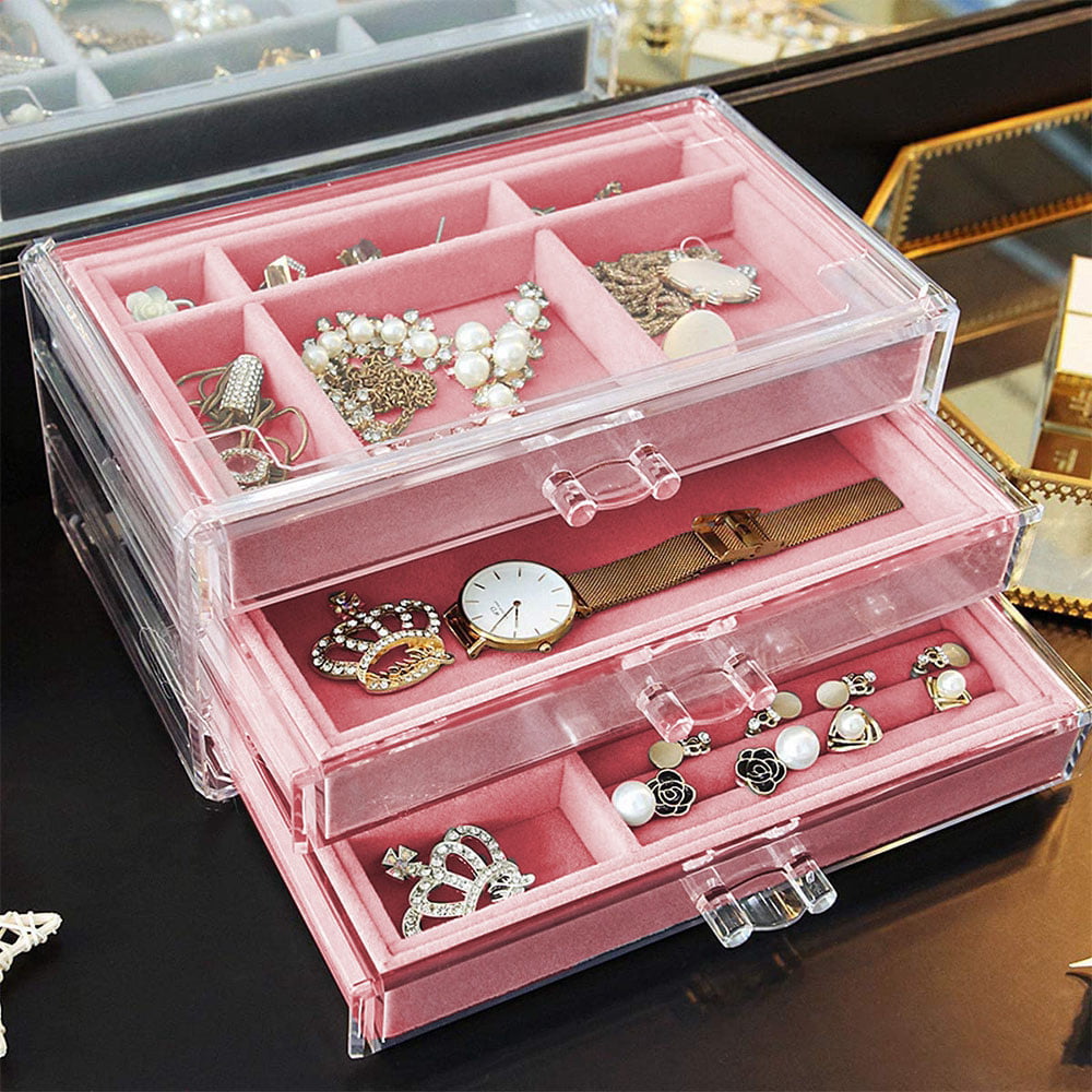 Jewelry Display Case Ring Necklace Earrings Storage Box Gift Jewelry Case 