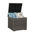 thumbnail image 4 of JOIVI Outdoor Storage Box, 88-Gallon Patio Rattan Storage Deck Box with Hinged Lid, Weather-resistant PE Wicker Container for Patio Cushions, Gardening Tools and Pool Toys, Gray, 4 of 8