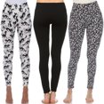 thumbnail image 1 of White Mark Women's 3-Pack Soft Stretchable Printed Leggings, 1 of 2