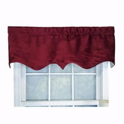 RLF Home Modern Design Classic Pile High Regal Style Window Valance 50" x 17" Burgundy