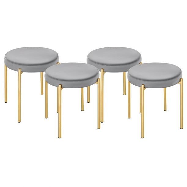HOMCOM Modern Stacking Stools Set of 4 Backless Round Dining