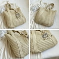 thumbnail image 2 of Straw Bag Large Beach Bag for Women Summer Woven Tote Bag with Zipper Lightweight Shoulder Handbags for Vacation, 2 of 7