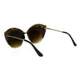 thumbnail image 4 of Womens Large Rhinestone Iced Out Half Rim Cat Eye Plastic Sunglasses Tortoise Brown, 4 of 4