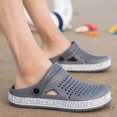 thumbnail image 3 of XIHAHA Zapatillas de verano para hombre, chanclas de playa transpirables con agujeros, Sandalias planas sin cordones informales Unisex, Zapatos para hombre talla 45, 3 of 5