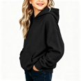 thumbnail image 7 of Resicozy Hoodies for Teen Girls Long Sleeve Hooded Sweatshirt Youth Preppy Trendy Winter Tween Pullover Cute for Kids Clothes 3-12 Years Black 120, 7 of 7