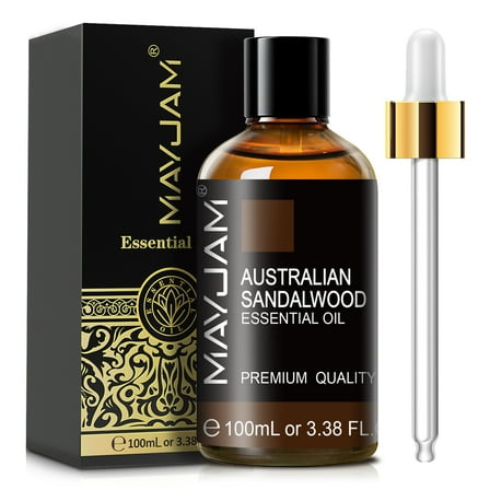 MAYJAM 100ML Australian Sandalwood Essential Oil for Skin 100% Pure Natural Oil for Hair, Face, Candle Making