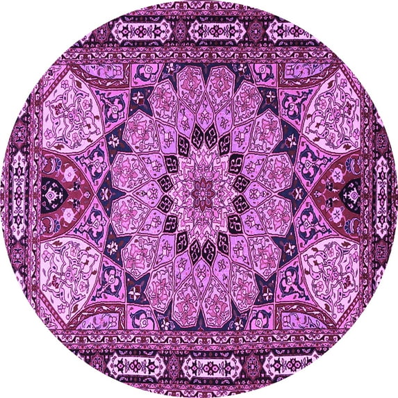 Ahgly Company Indoor Round Persian Purple Traditional Area Rugs, 8' Round