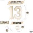 thumbnail image 4 of , Gaint Cream White 13 Balloon Numbers - 40 Inch | 13th Birthday Decor | 13th Birthday Decorations for Party | Creamy Number 13 Balloon | 13 Year Old Balloon for 13th Anniversary Party Supplies, 4 of 4
