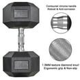 thumbnail image 6 of Pirecart Dumbbells Rubber Coated Cast Iron Hex Black Dumbbell Free Weights Dumbbell, 75lb Dumbbell Single, 6 of 6