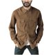 thumbnail image 2 of pstuiky camisas de manga larga para hombre, Camiseta lisa de manga larga con cuello vuelto para hombre, informal, elegante, cómoda, con bolsillos y botones, con capucha Tops casuales para hombres m, 2 of 6