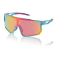 thumbnail image 1 of Gafas de montar en motocicleta Unique Bargains 1 Pc No plegables Antirreflejo Tri-Acetato de celulosa PC UV400 Lente colorida Marco azul y rojo, 1 of 6